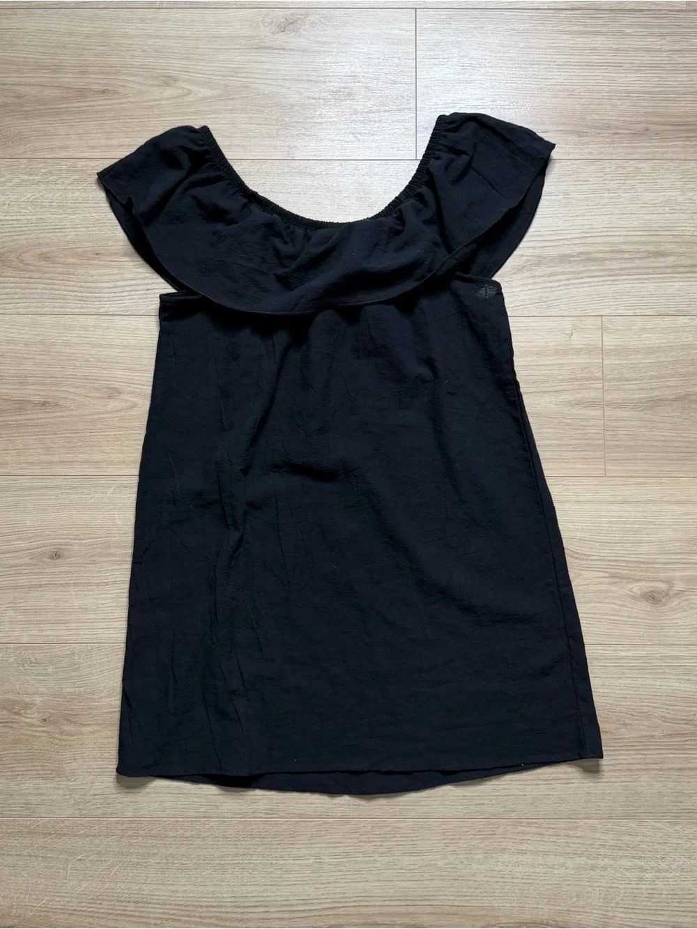 BECCA by Rebecca Virtue Black Off-Shoulder Top with Ruffle Trim